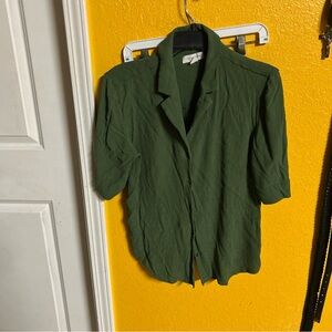 Treasure & Bond Textured Green Blouse
